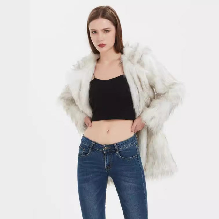 Damen Coole und lässige Kunstpelzjacke Drune
