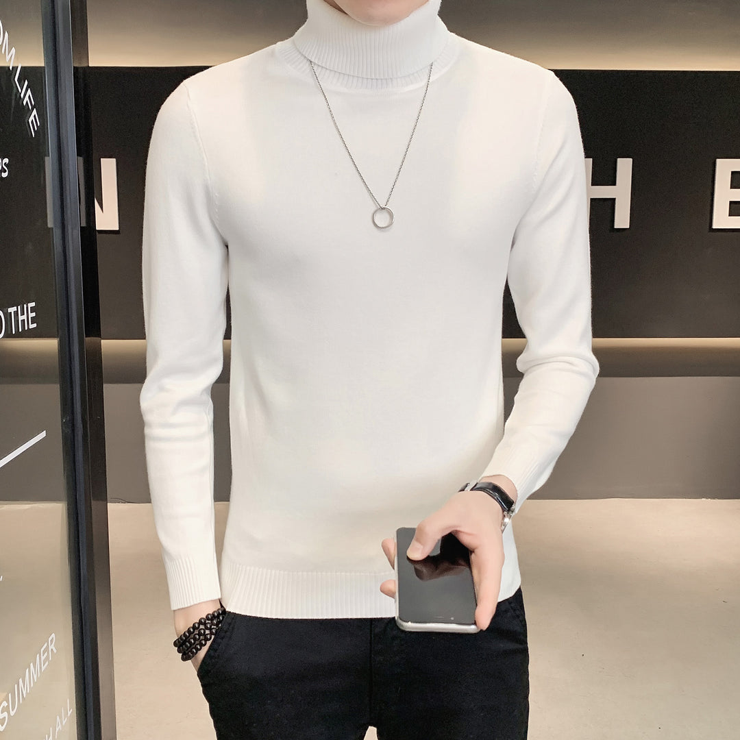 Herren Pullover mit hohem Kragen aus weicher Strickware Drune