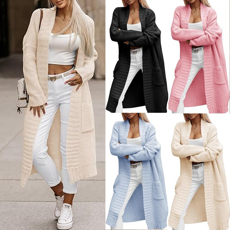Damen Strickcardigan mit tiefen Taschen und lässigem Schnitt Drune