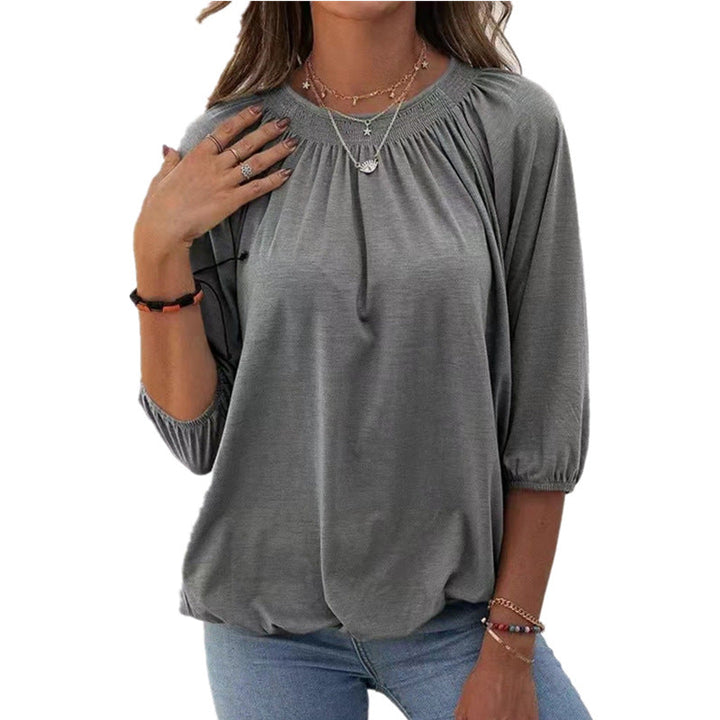 Damen lässiges Oversized-Shirt mit Rüschen und Viskose-Material Drune