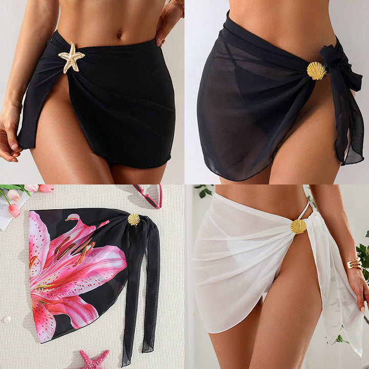 Damen Strandrock mit raffiniertem Knoten und dekorativer Muschelapplikation Drune