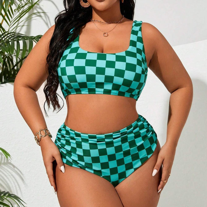 Damen Bikini-Set mit modischem Karomuster Drune