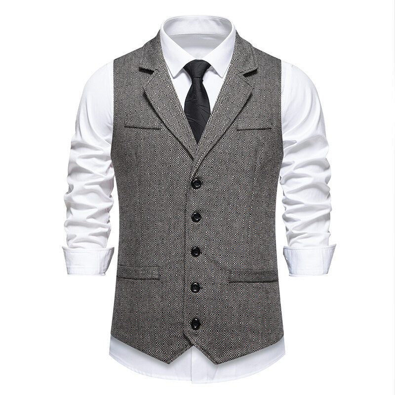 Herren Elegante Anzugweste im zeitgenössischen Design mit feinem Strukturmuster Drune