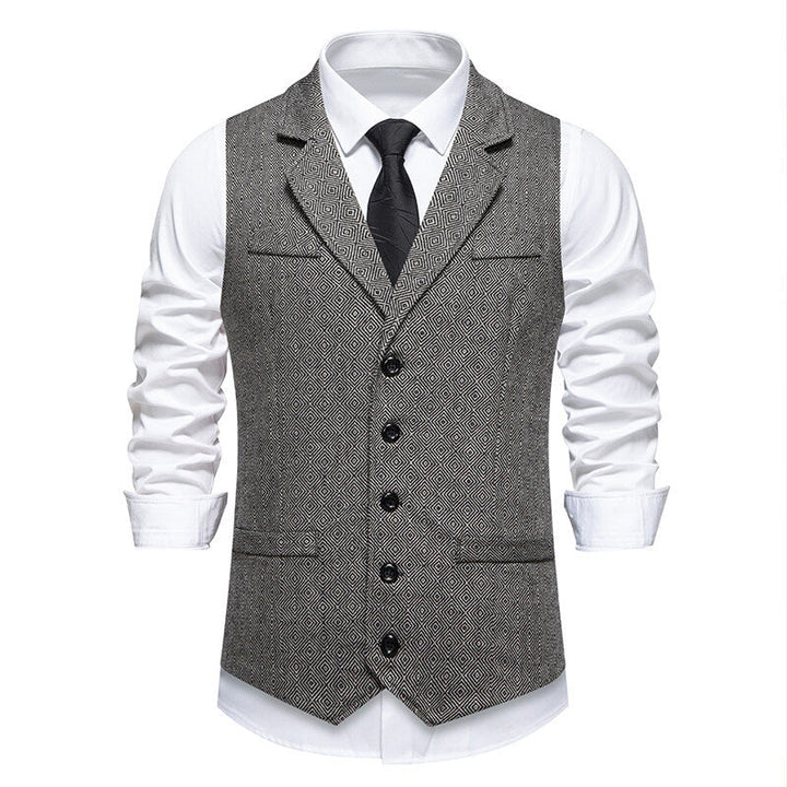 Herren Elegante Anzugweste im zeitgenössischen Design mit feinem Strukturmuster Drune