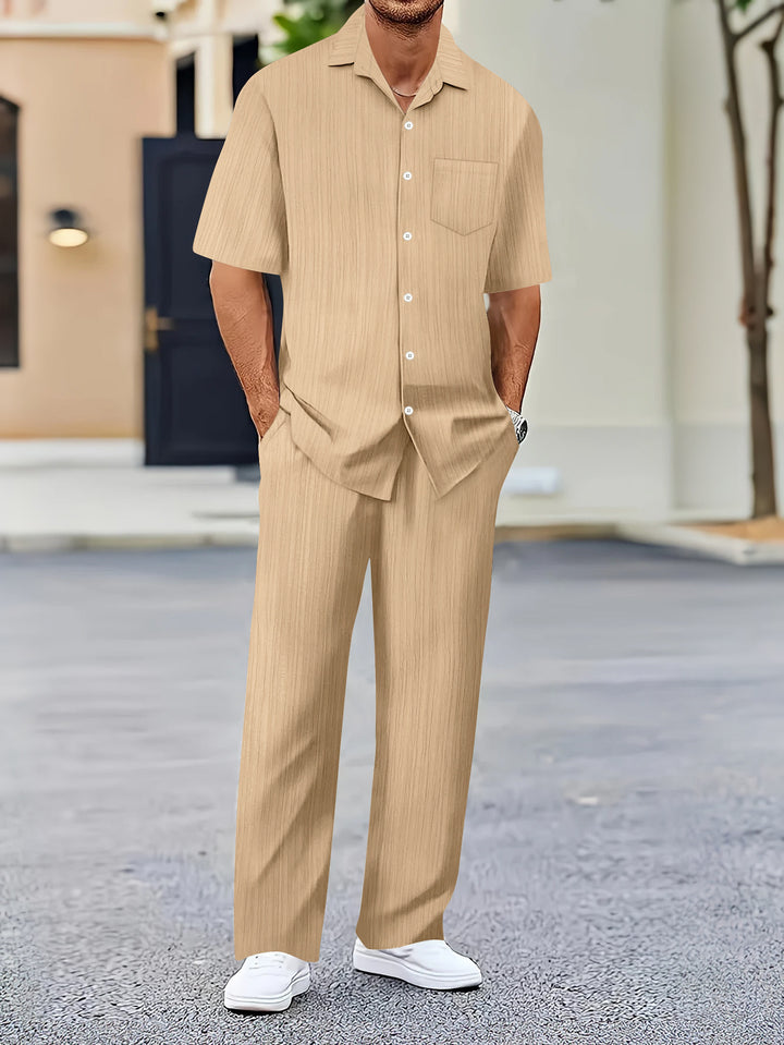 Herren Freizeitanzug mit eleganter Textur und praktischen Taschen Drune