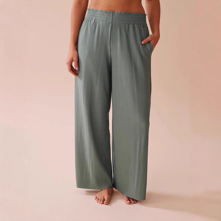 Damen Legere Plisseehose mit elastischem Bund und seitlichen Taschen Drune