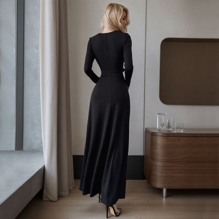 Damen Maxikleid mit seitlichen Cut-Outs und eleganten Raffungen Drune