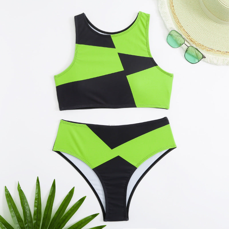 Damen Sportliches Crop-Top Bikini-Set Drune