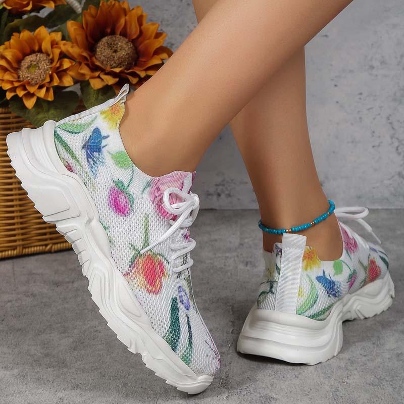 Drune | Breite Sneaker Mit Blumenmuster Für Damen