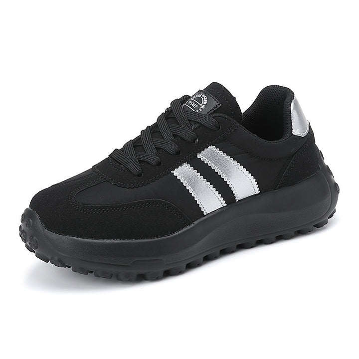 Damen nan retroorientierter City-Sneaker mit grobstolliger Laufsohle, gepolstertem Komfortfußbett und Wildlederbesatz Drune
