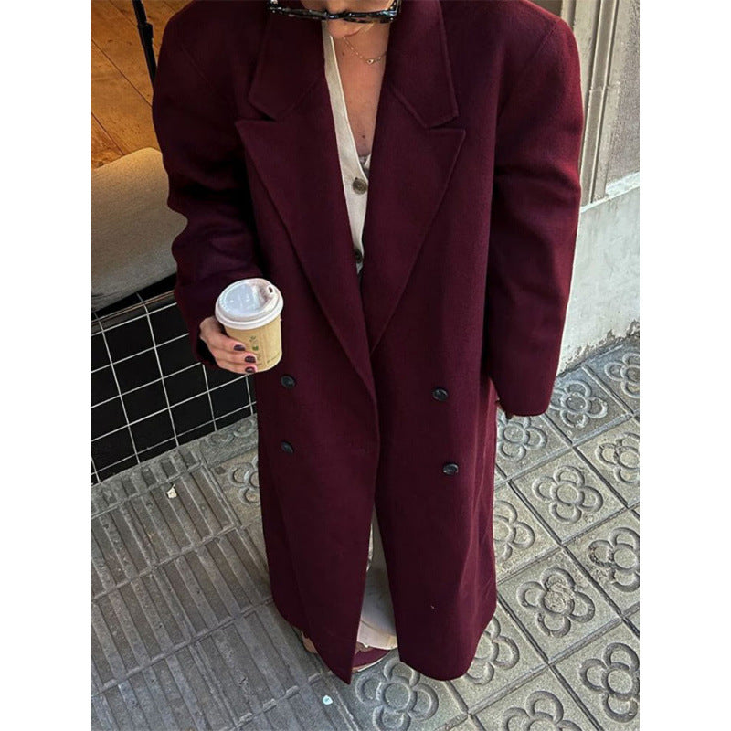 Damen eleganter doppelter Trenchcoat mit weitem Schnitt Drune