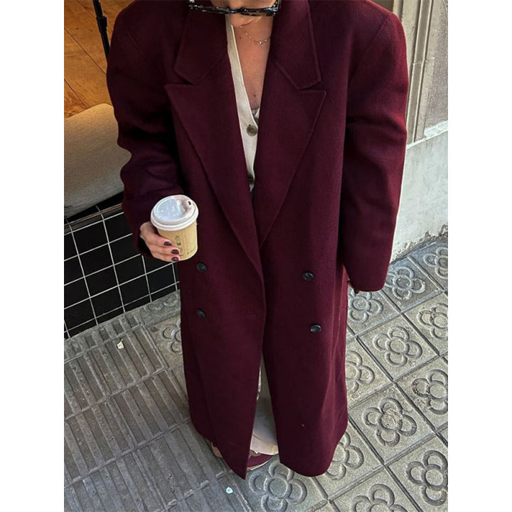 Damen eleganter doppelter Trenchcoat mit weitem Schnitt Drune