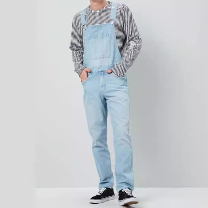 Herren Denim Latzhose im Vintage-Stil mit regulierbaren Trägern und praktischen Taschen Drune