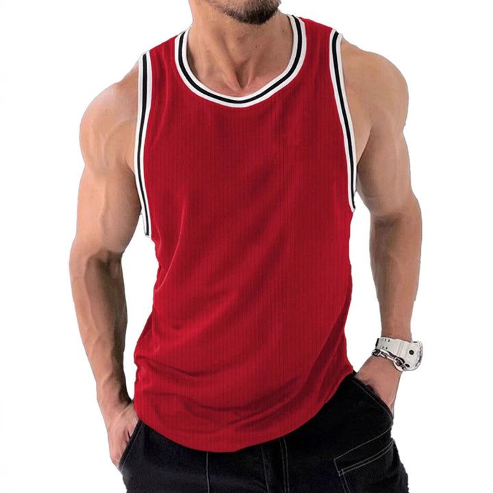 Herren Sportliches ärmelloses Tanktop mit atmungsaktivem Material und modernem Rippendesign Drune