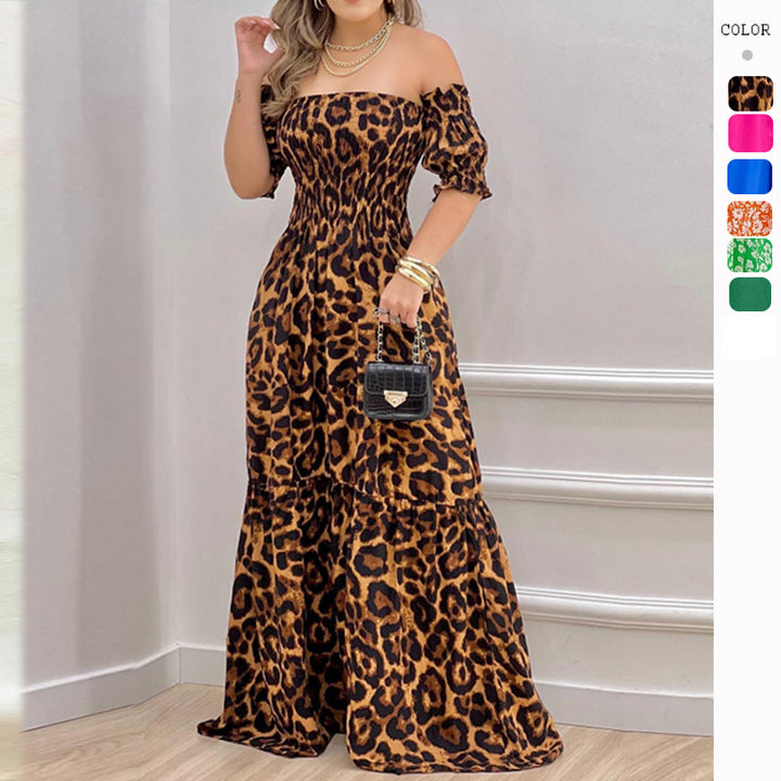 Damen Luftiges Maxikleid mit schulterfreiem Design und Rüschendetails Drune