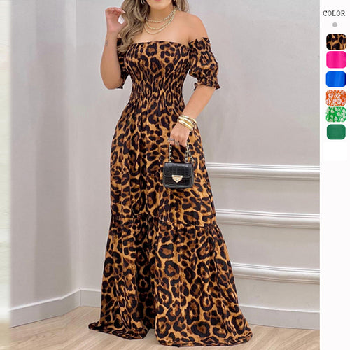 Damen Luftiges Maxikleid mit schulterfreiem Design und Rüschendetails Drune