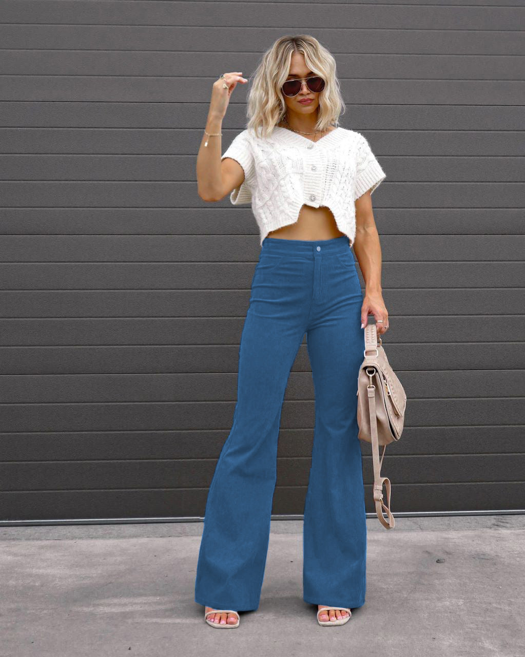 Damen Flared Jeans mit hohem Bund und figurformendem Schnitt Drune