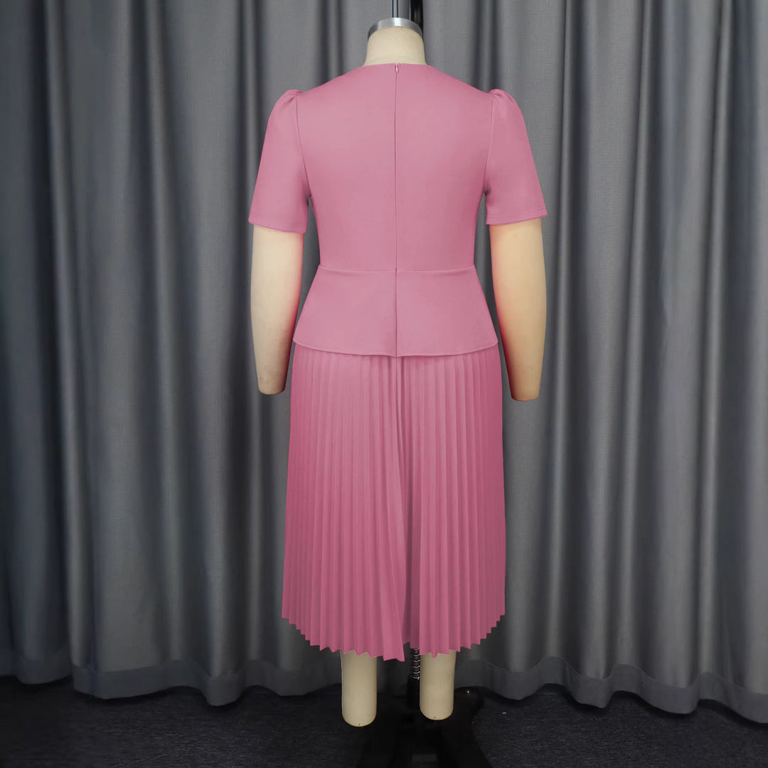 Damen elegantes Blazer-Kleid mit plissiertem Rock Drune