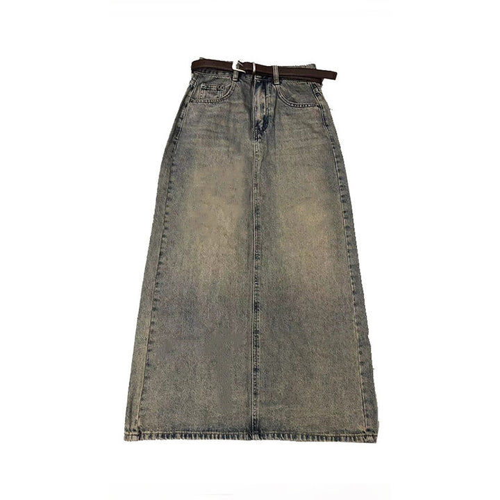 Damen Maxi Denim Rock Drune