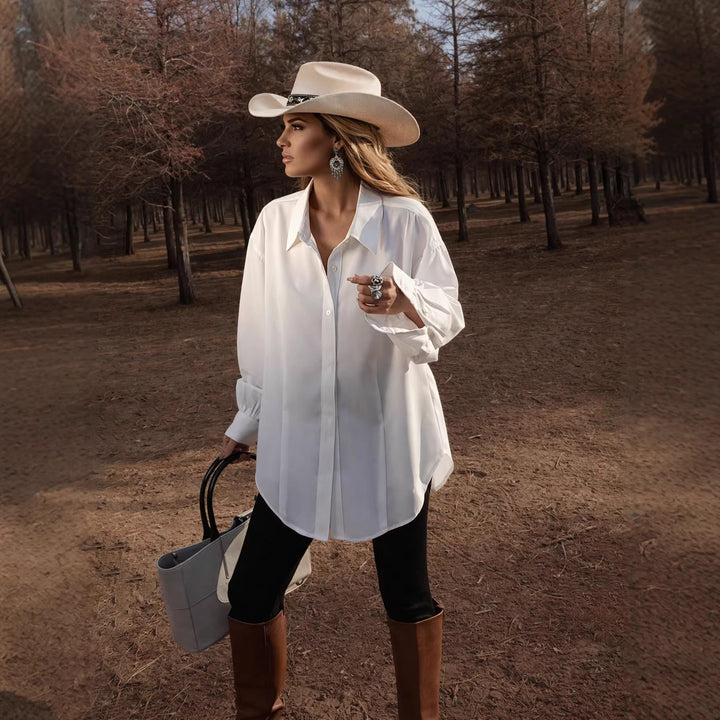 Damen Modehemd mit oversized Schnitt und eleganten Manschetten Drune