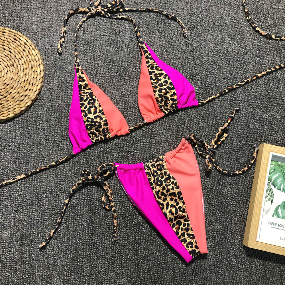 Damen modischer Triangel-Bikini mit einzigartigem Mustermix Drune
