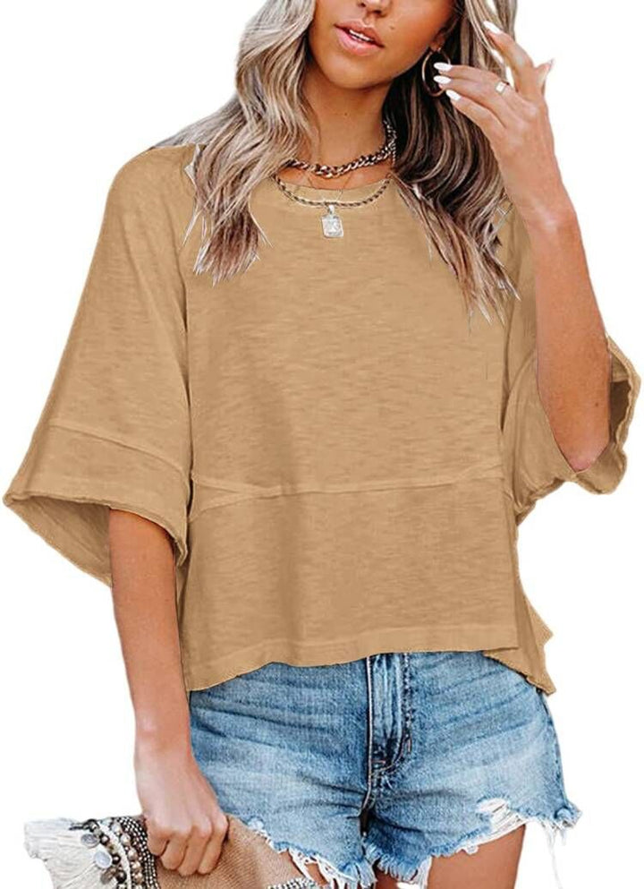 Damen Oversized Sommeroberteil mit lockerer Passform und lässigem Design Drune
