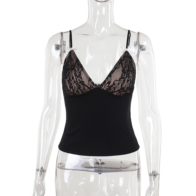 Damen Spitzen-Cami-Top Drune
