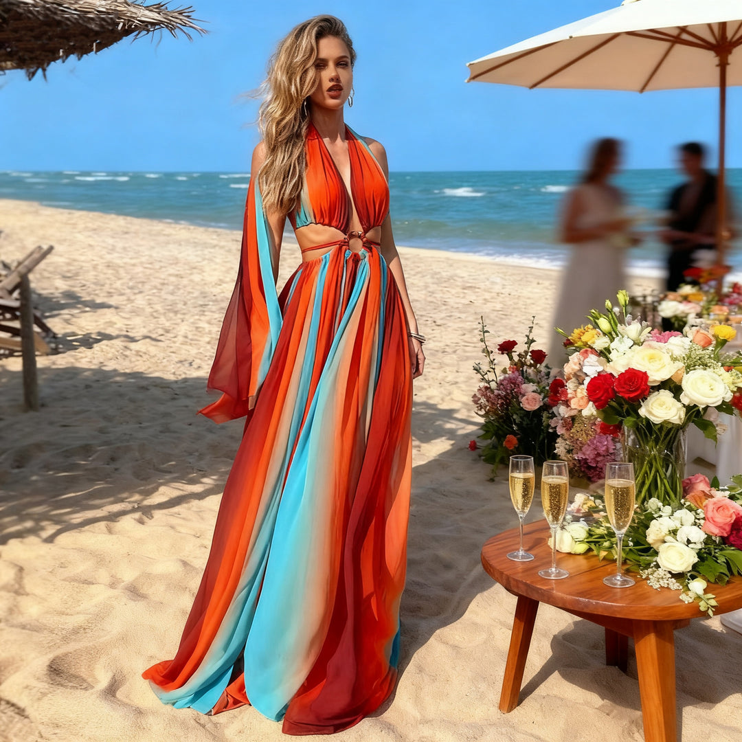 Damen Maxikleid mit raffinierter Wickel-Optik und schmeichelndem Body-Design Drune