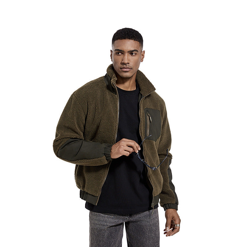 Herren Fleecejacke mit hochgeschlossenem Kragen und seitlichen Reißverschlusstaschen Drune