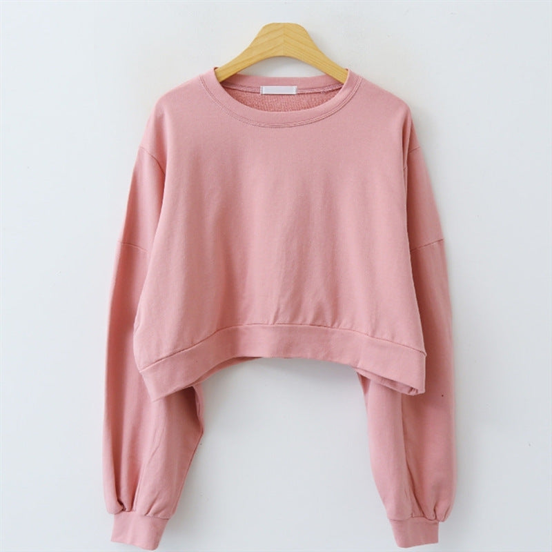 Damen cropped Pullover mit Ballonärmeln Drune