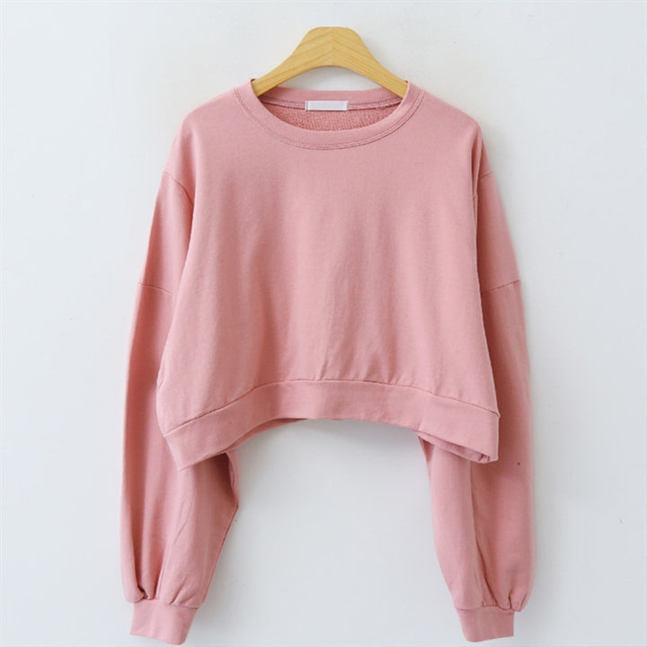 Damen cropped Pullover mit Ballonärmeln Drune
