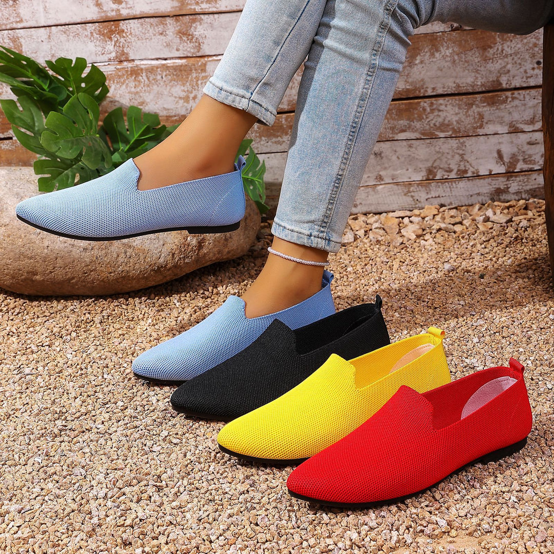 Damen nan leichte gestrickte Slipper mit Memory-Fußbett und rutschfester Sohle Drune