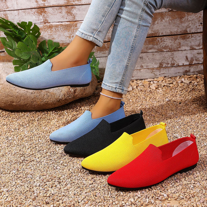 Damen nan leichte gestrickte Slipper mit Memory-Fußbett und rutschfester Sohle Drune