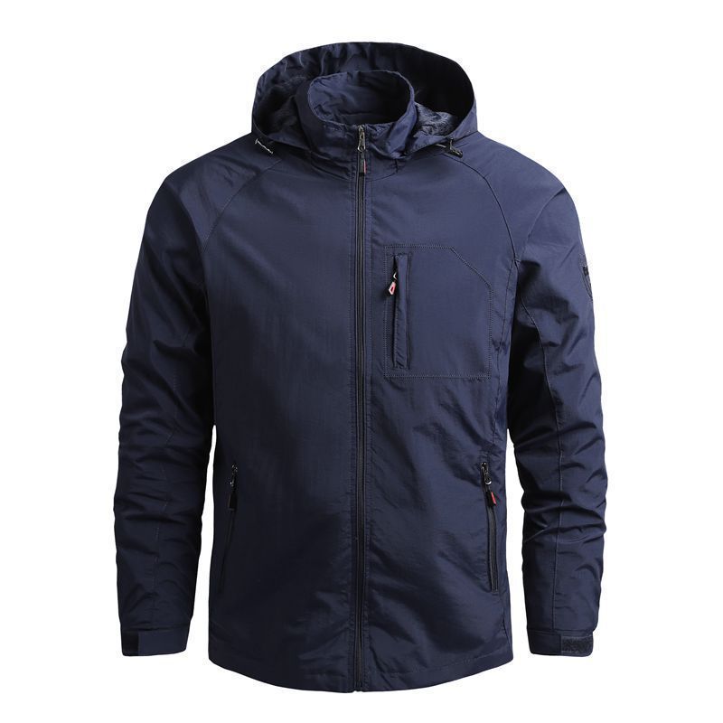 Herren nan leichte wasserabweisende Softshelljacke mit Kapuze und Brusttasche Drune