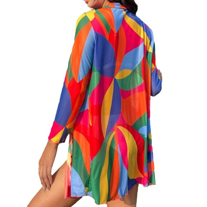 Damen Strandkimono mit buntem Farbverlauf Drune