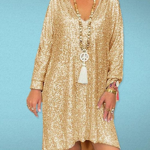 Damen Glitzerndes Kaftan-Kleid im lässigen Schnitt Drune