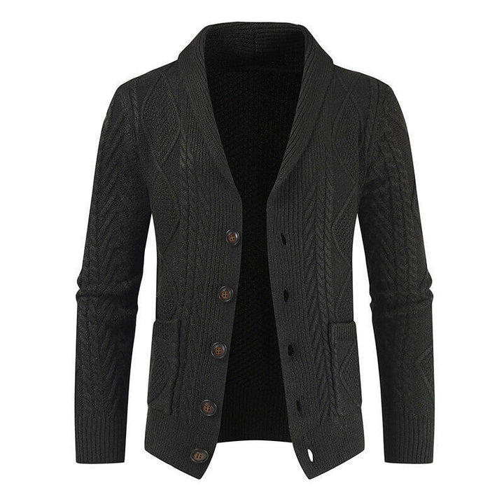 Herren Strickjacke mit modernem Zopfmuster und praktischen Taschen Drune