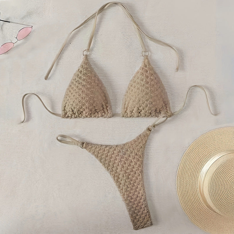 Damen Triangel-Bikini mit geflochtener Struktur Drune