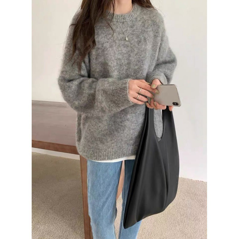 Drune | Pullover Pullover Mohair Mix Übergröße Passform Lange Ärmel Rundhals