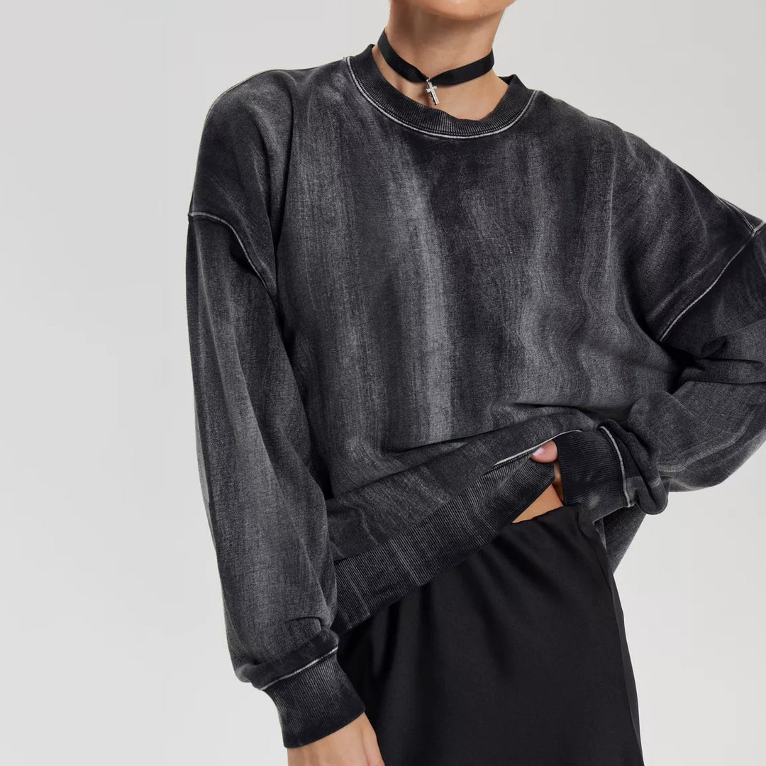 Damen Lässiger Oversized Pullover mit modischen Akzenten und strukturiertem Stoff Drune