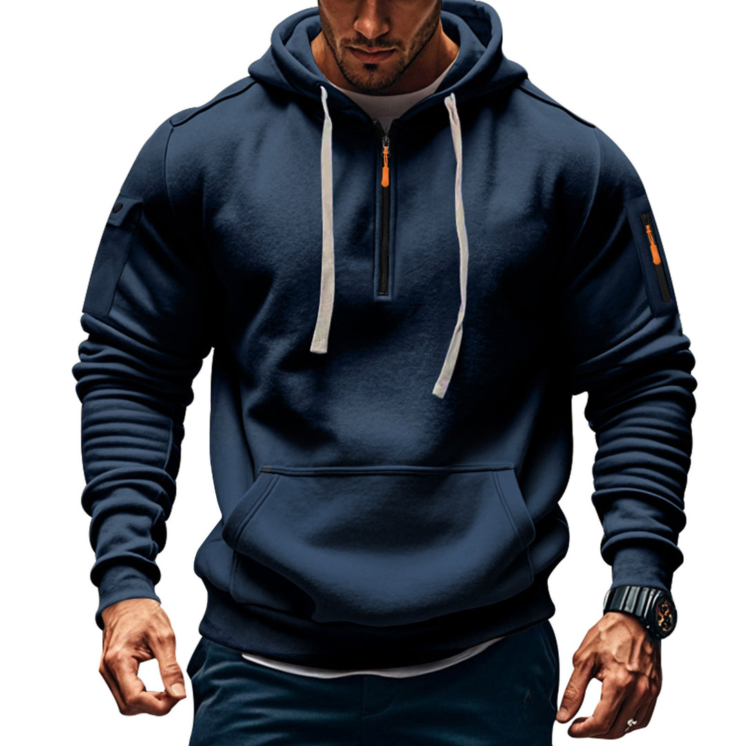 Herren Funktions-Hoodie mit halbem Reißverschluss und praktischen Taschen Drune