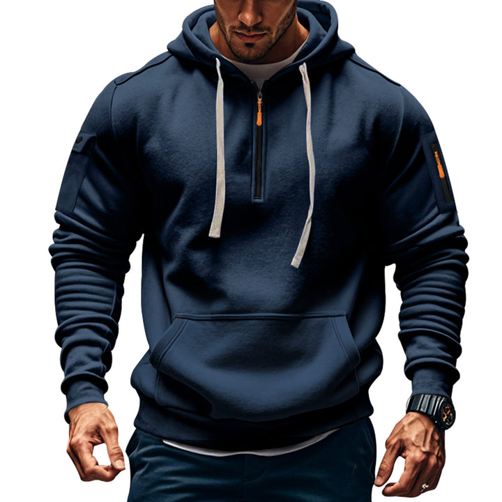 Herren Funktions-Hoodie mit halbem Reißverschluss und praktischen Taschen Drune