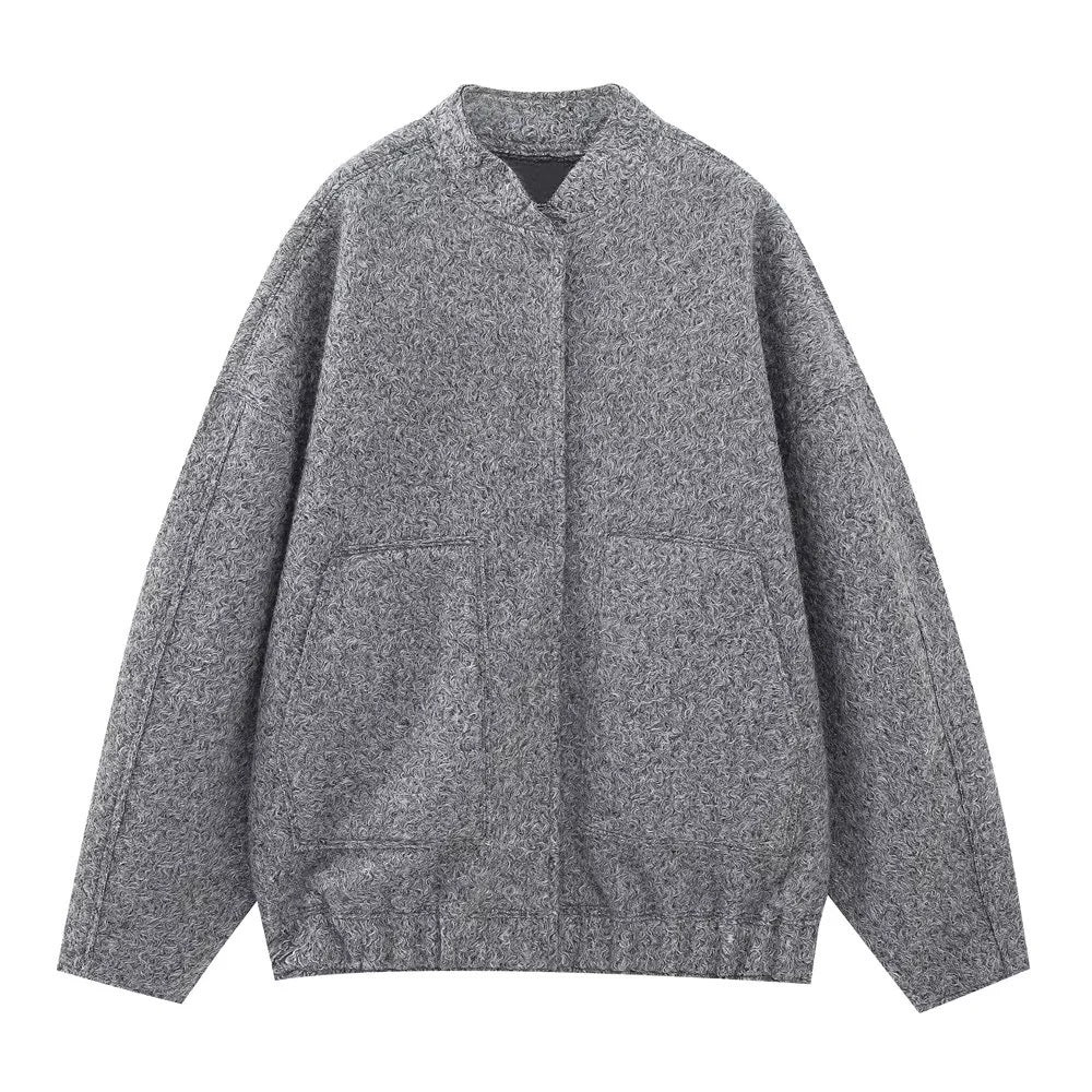 Damen lässige Jacke im Oversized-Stil mit praktischen Taschen Drune