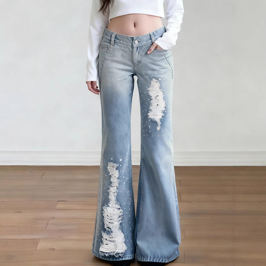 Damen Schlagjeans mit modischen Destroyed-Details und komfortablem Sitz Drune