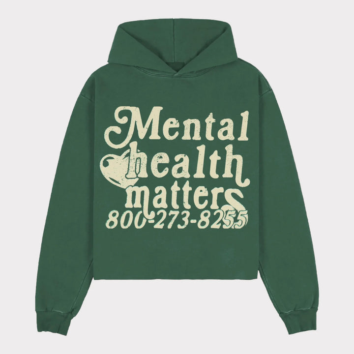 Damen Kapuzenpulli mit statement Druck Drune