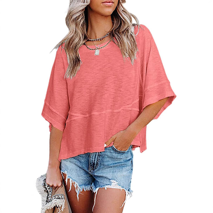 Damen Oversized Sommeroberteil mit lockerer Passform und lässigem Design Drune