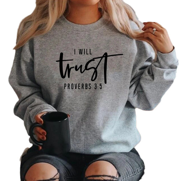 Damen Sweatshirt mit motivierendem Schriftzug und bequemer Passform Drune