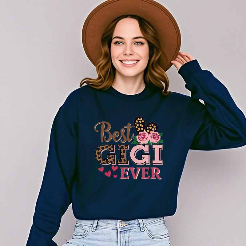 Damen Sweatshirt mit kreativem Gigi-Motiv Drune