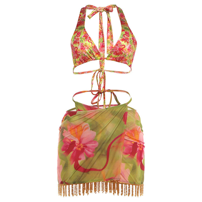 Damen Bikiniset mit verstellbaren Trägern und floralem Design Drune