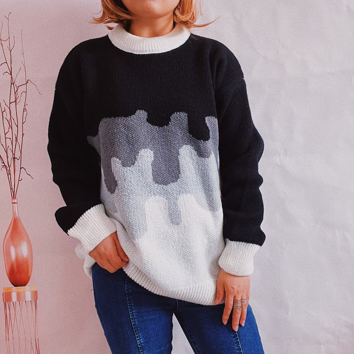 Damen Strickpullover mit modernem Farbverlauf und lässigem Schnitt Drune